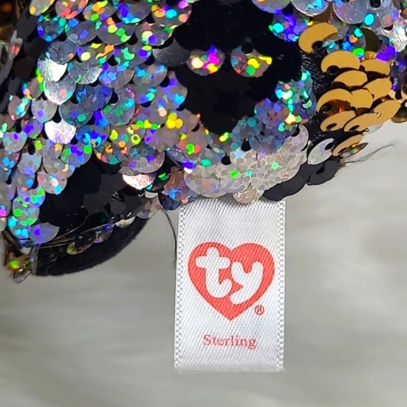 Ty Sterling Leopard Cat Sequin Flippables Ty Beanie Boos Plush Stuffed Animal - Picture 13 of 16